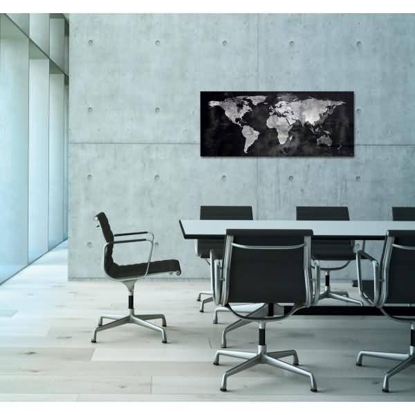 Magnetboard Glas artverum Design World-Map 130x55cm