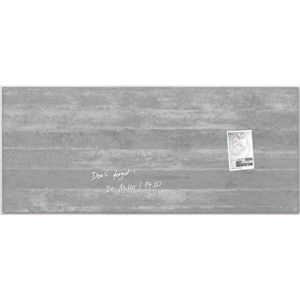 Glas-Magnetboard artverum Design Sichtbeton 130x55 cm