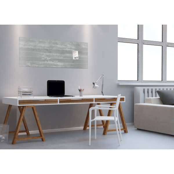 Glas-Magnetboard artverum Design Sichtbeton 130x55 cm