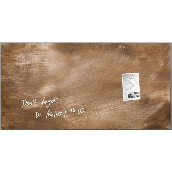 Glas-Magnetboard artverum Design Used-Bronze 91x46 cm