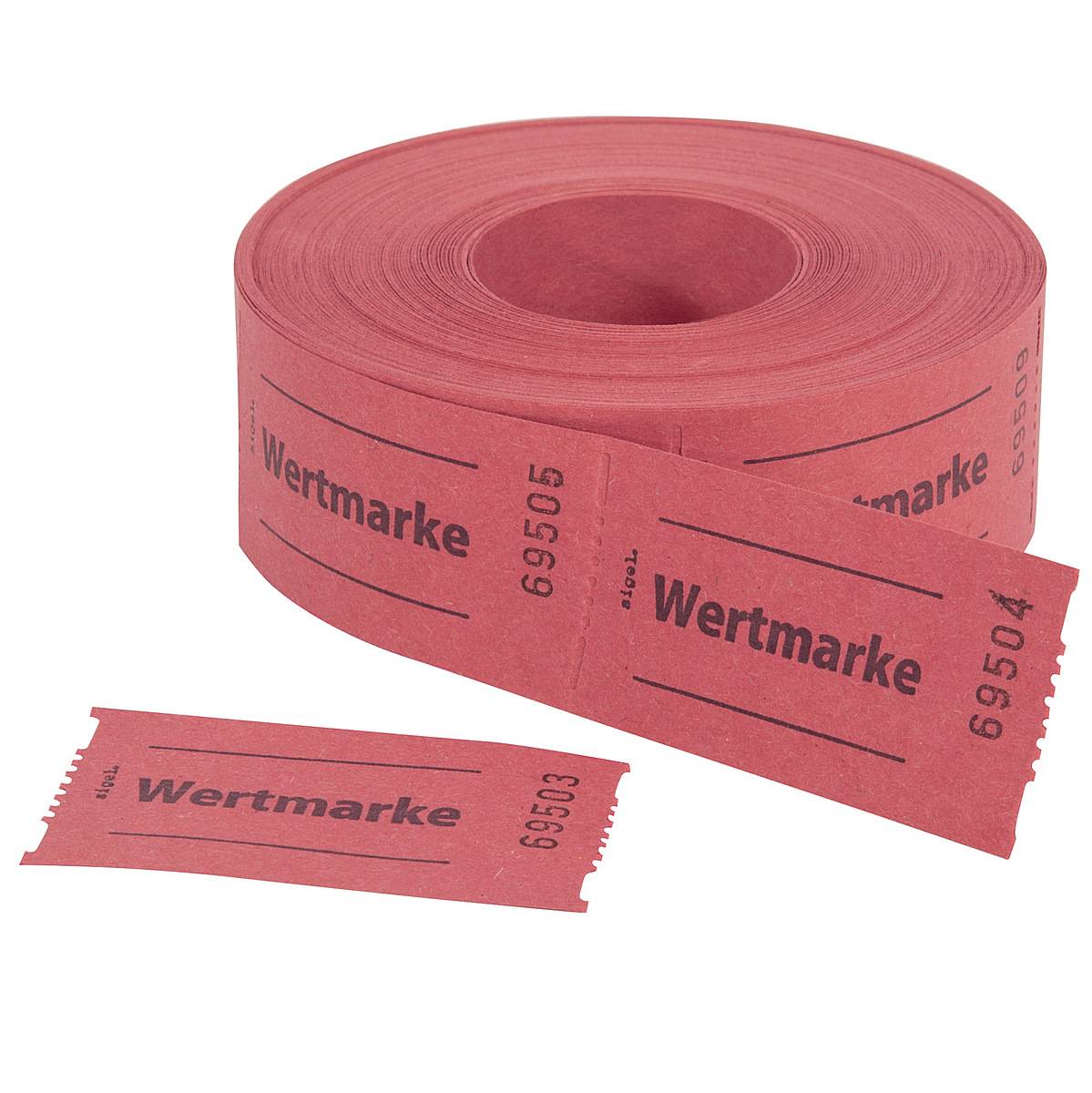 SIGEL Gutscheinmarken-Rollen, »Wertmarke«, rot, fortlaufend nummeriert, 60x30 mm, 500 Stück