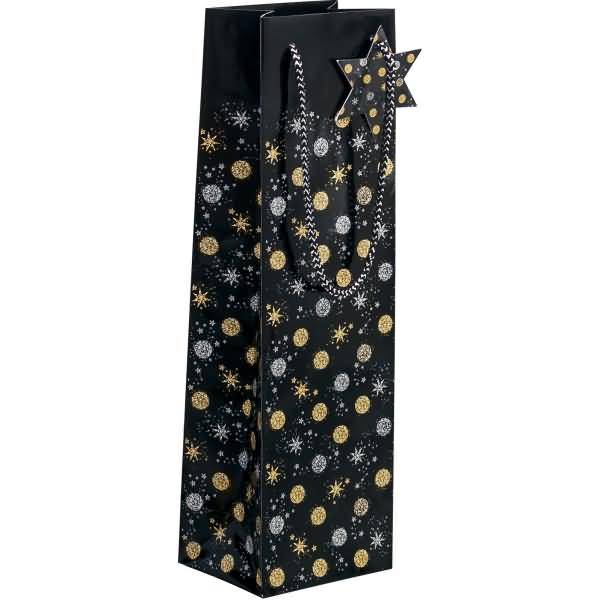 Weihnachts-Geschenktasche Bottle Stardust 100x350x80mm