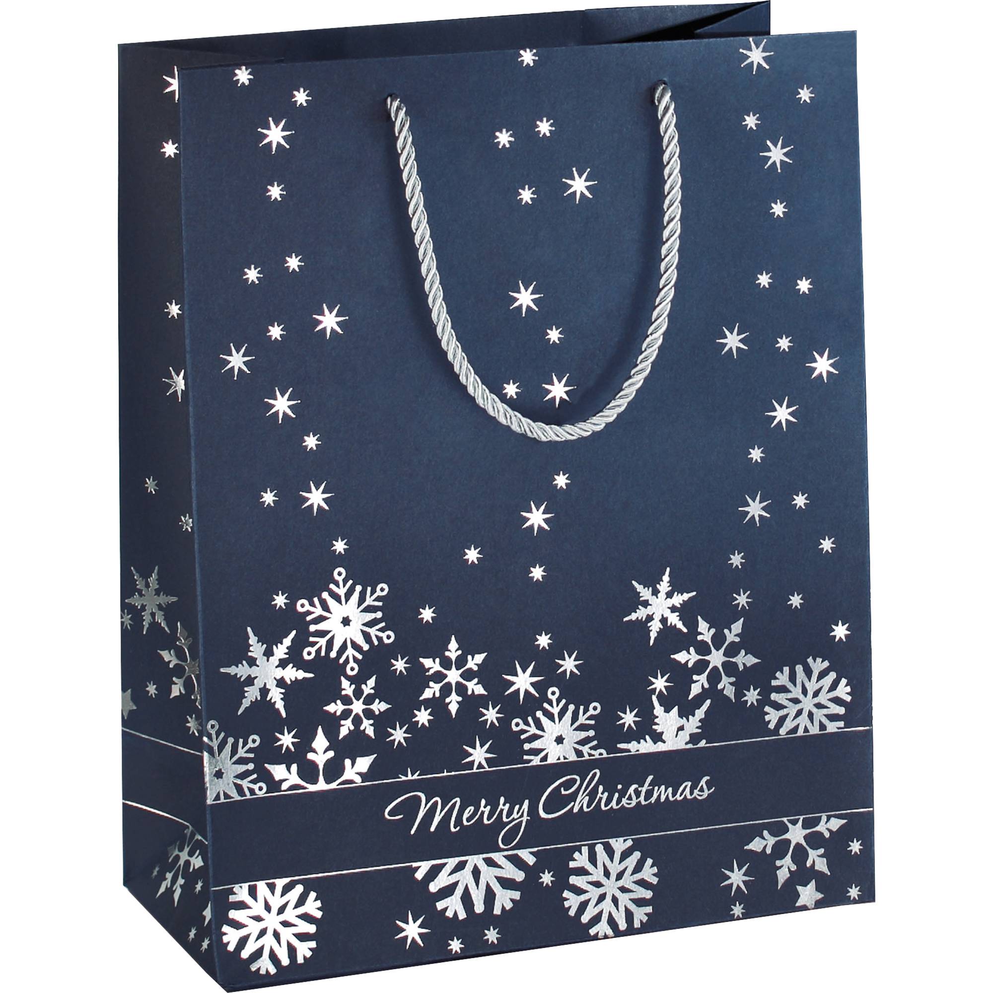 SIGEL Premium Geschenktasche GT110 260x330x125mm Silver Snowflakes