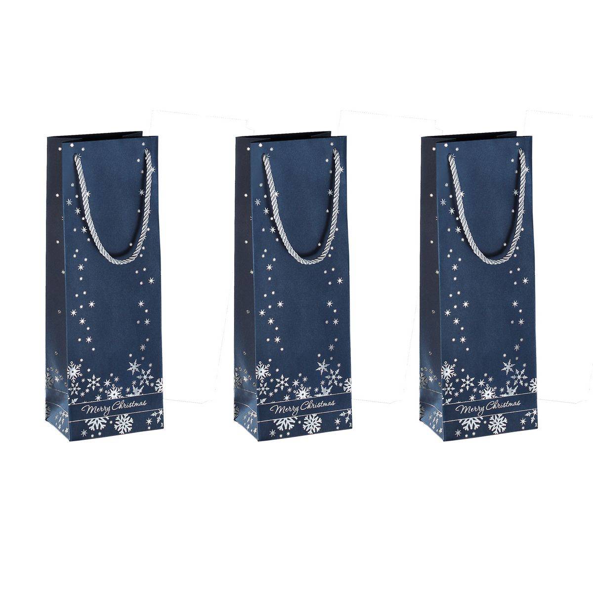 Sigel GT112, Geschenkverpackungstasche, Blau, Weiß, Abbildung, Papier, Weihnachten, Weihnachten