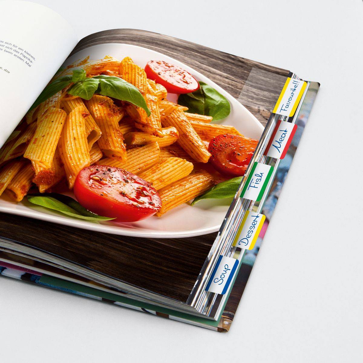 SIGEL Tab Marker, extra starke Haftmarker, Folie, blau, grün, gelb, rot, 50x38 mm, 20 Tabs