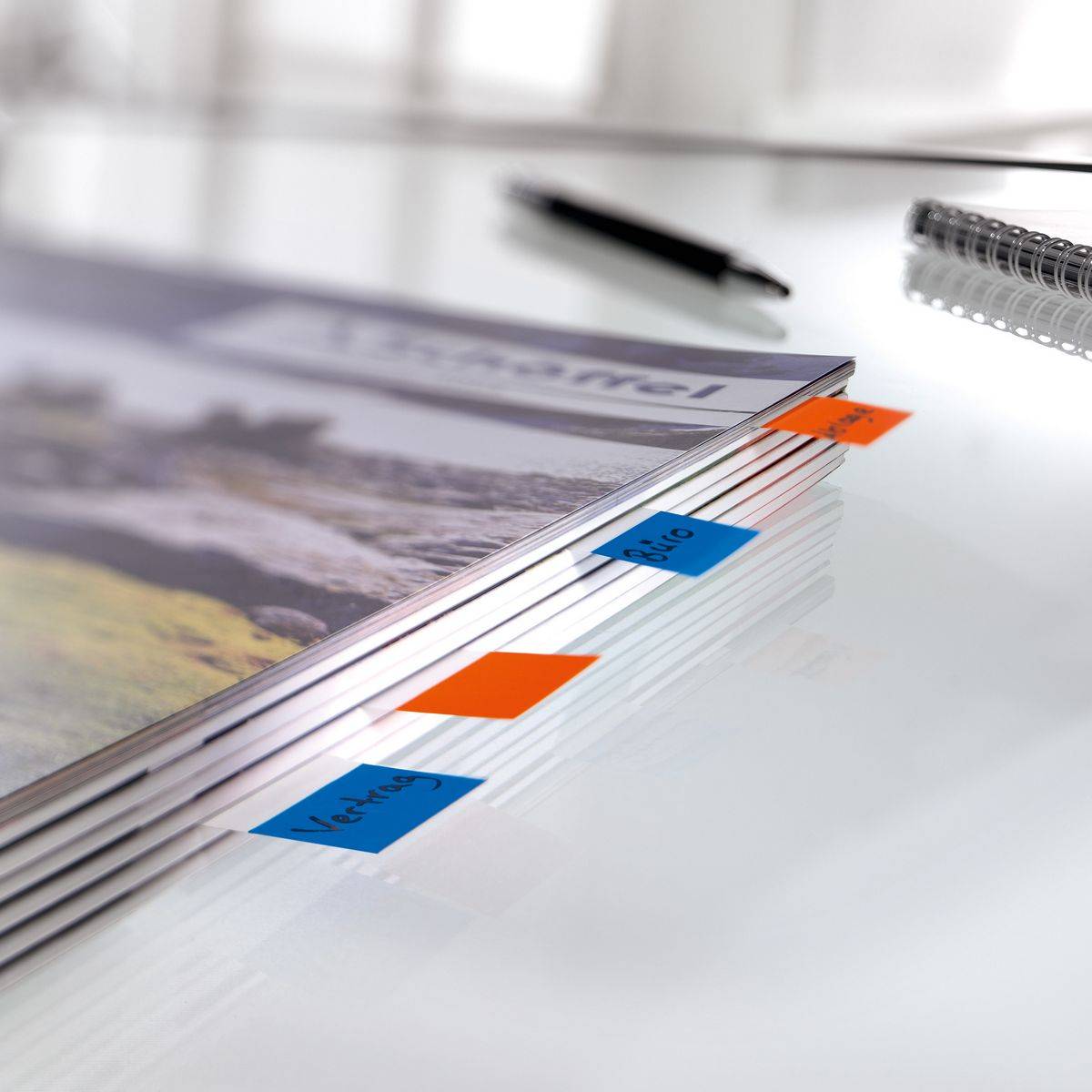 SIGEL Haftmarker, Papier, Transparent, mint, orange, violett, türkis, 50x20 mm, 160 Streifen