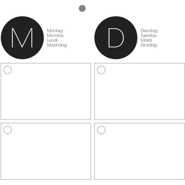 Schreibunterlage / Wandkalender 59,5x41cm mit Kalendarium schwarz/weiß VE=12 Blatt