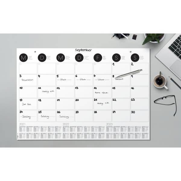 Schreibunterlage / Wandkalender 59,5x41cm mit Kalendarium schwarz/weiß VE=12 Blatt