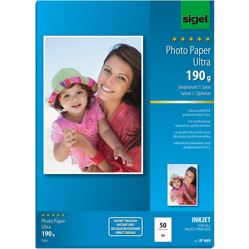 sigel Ultra-Foto-Papier, DIN A4, seidenmatt, 190 g/qm
