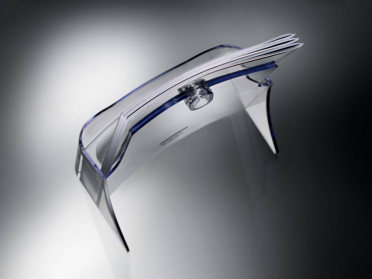 SIGEL Tisch-Prospekthalter Acrylic, 3 Fächer, Fülltiefe 30 mm, mit Rutschstopp, DIN lang & A6, 1 ST