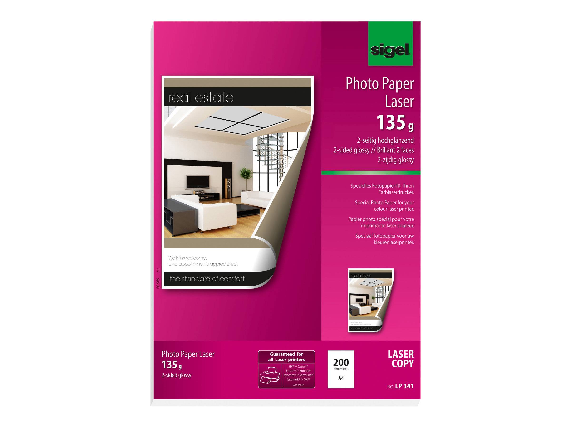 Sigel Photo Paper for Colour Laser/Copier LP341 - Glänzend - A4 (210 x 297 mm)