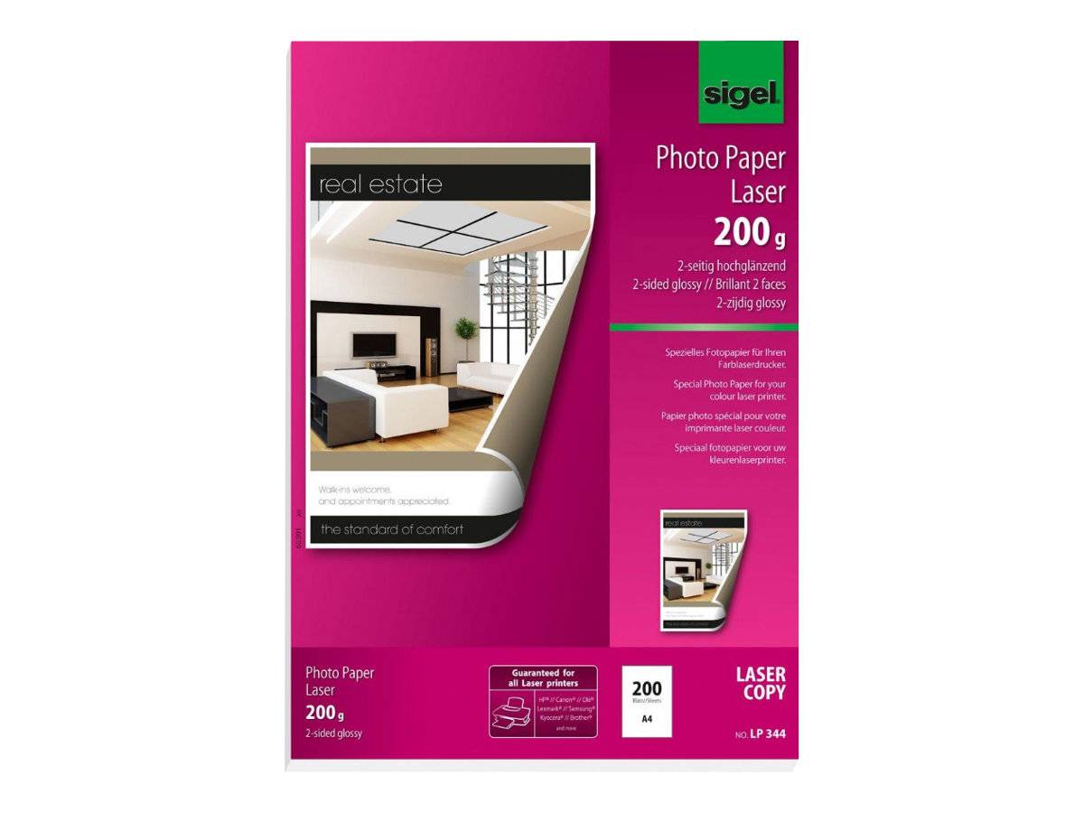 Sigel Photo Paper for Colour Laser/Copier LP344 - Glänzend - A4 (210 x 297 mm)