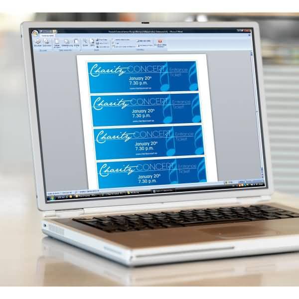 Eintrittskarten mit Abriss 180x55mm (A4) 225g/qm hochweiß VE=100 Stück