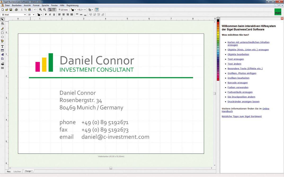 SIGEL BusinessCard Software,Gestaltungs-Software für Visitenkarten