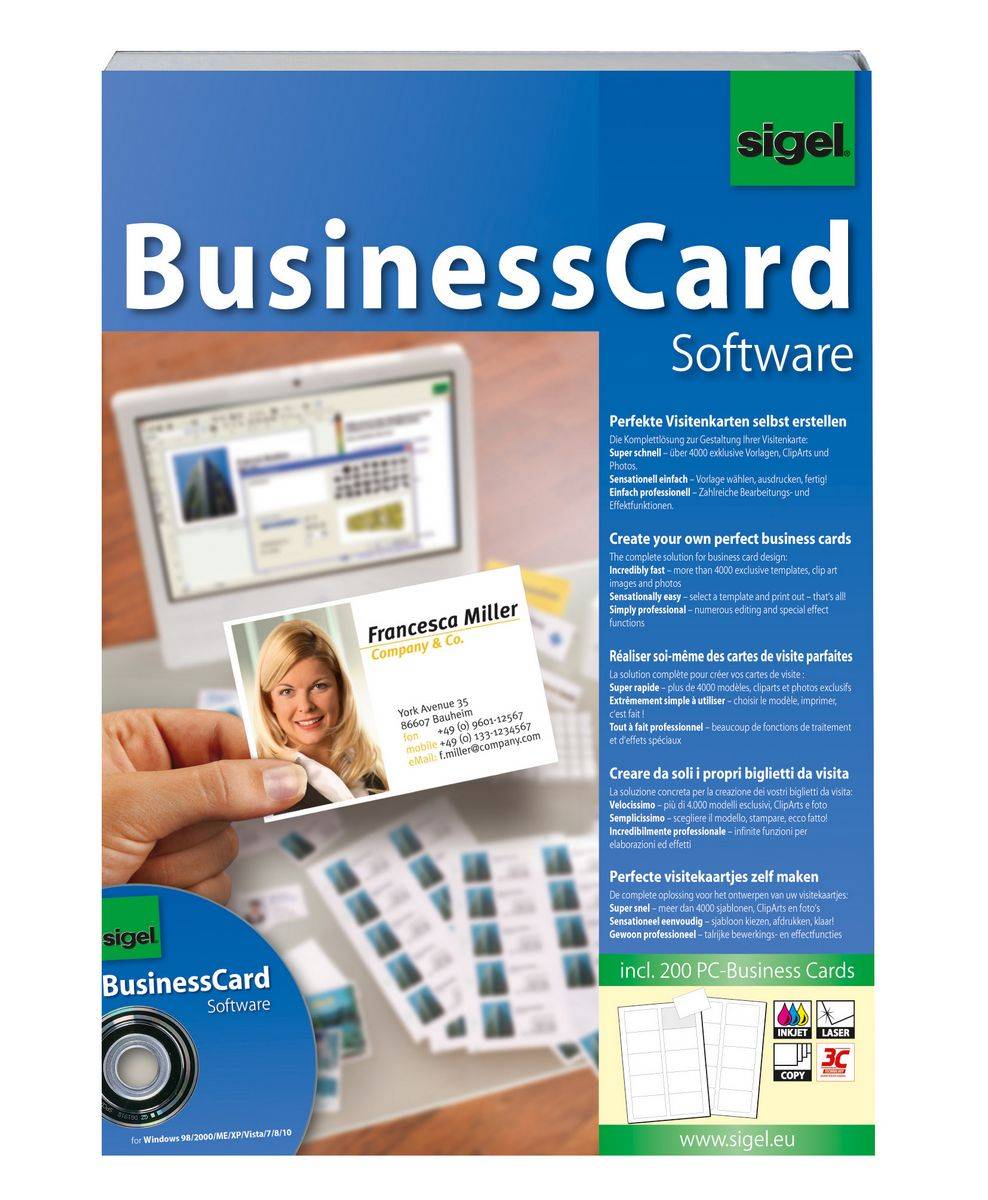 SIGEL BusinessCard Software,Gestaltungs-Software für Visitenkarten