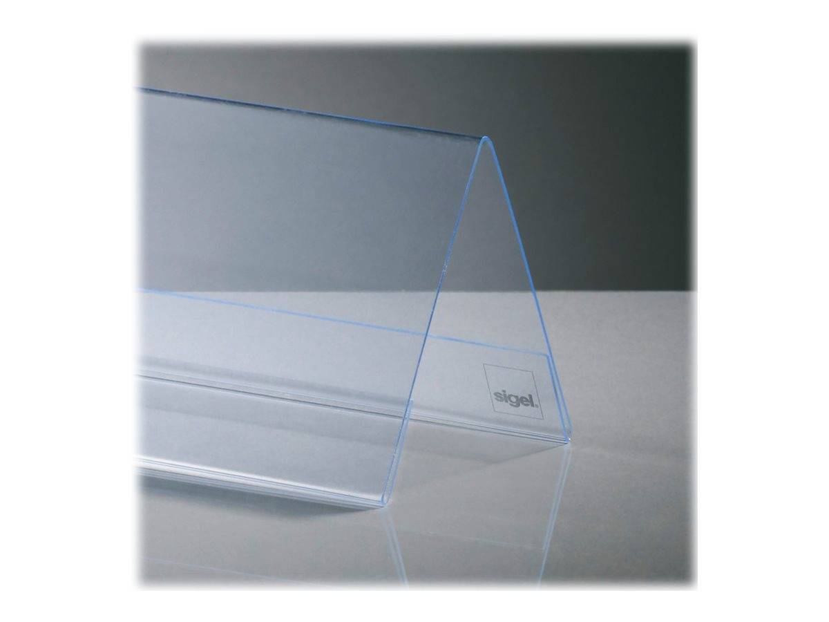 Sigel - Schildhalterung - Desktop - für 240 x 90 mm - doppelseitig - klar (Packung mit 5)