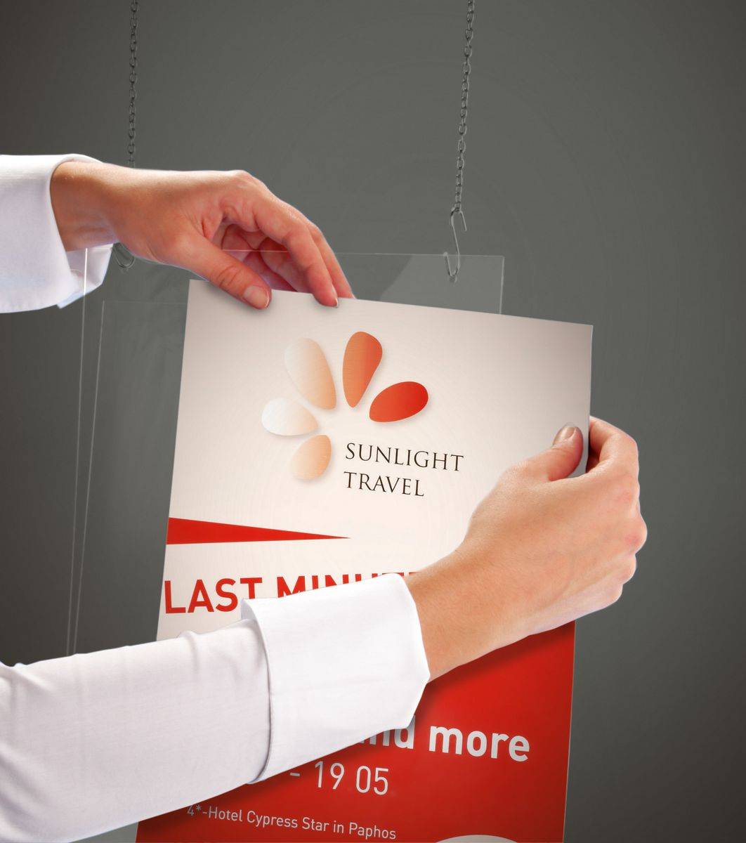 SIGEL Plakattasche, Sichttasche, für DIN A4, mit 2 Lochbohrungen, Acryl glasklar