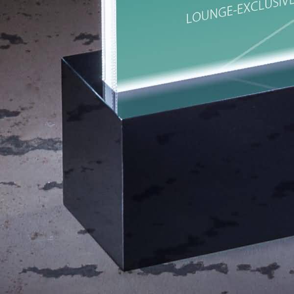 Sigel TA424, Acryl, Schwarz, Transparent, 10,5 x 21 cm, Rechteckig, LED, Akku
