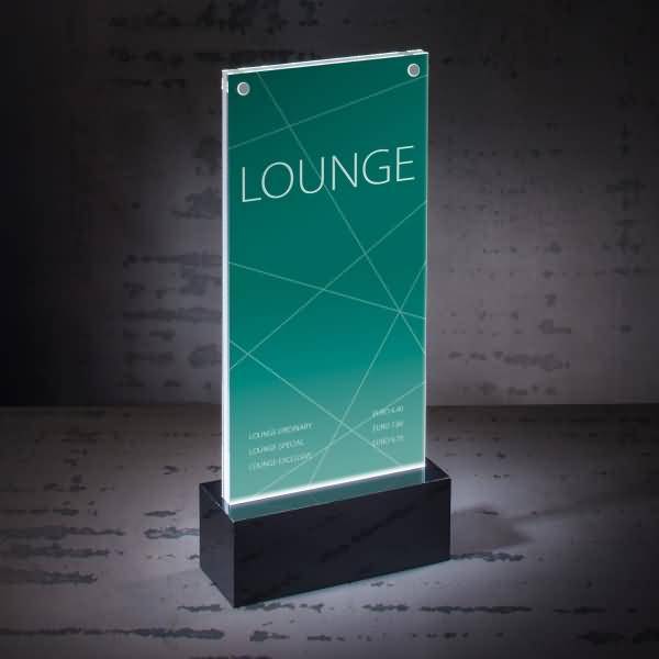 Sigel TA424, Acryl, Schwarz, Transparent, 10,5 x 21 cm, Rechteckig, LED, Akku