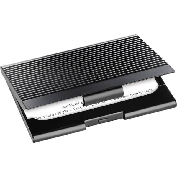 Visitenkarten-Etui matt black für 20 Karten bis Größe 91x56mm