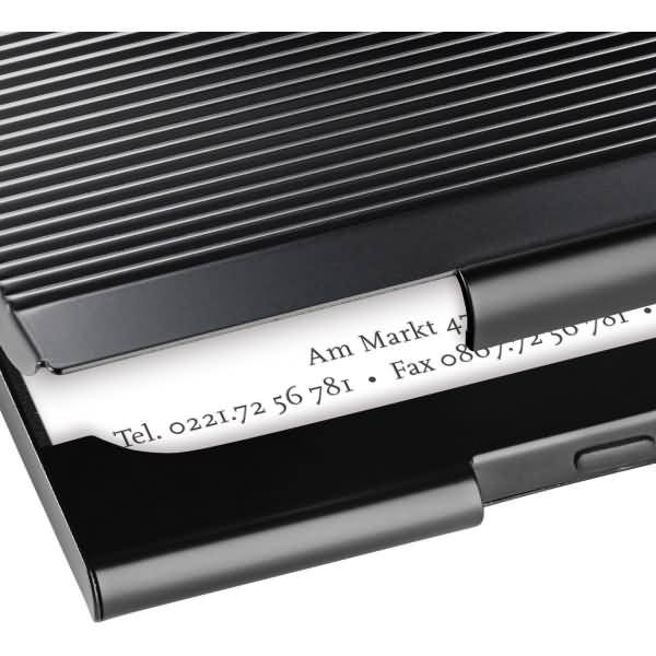 Visitenkarten-Etui matt black für 20 Karten bis Größe 91x56mm