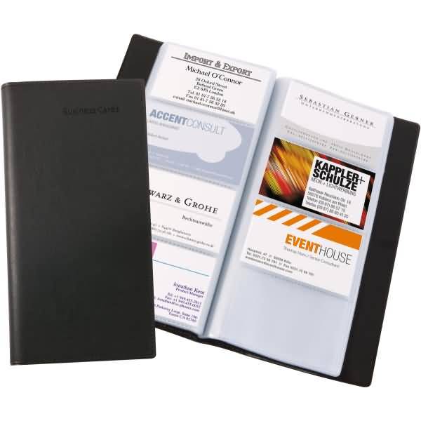 Visitenkarten-Mappe Lederoptik für 192 Karten bis Größe 90x58mm