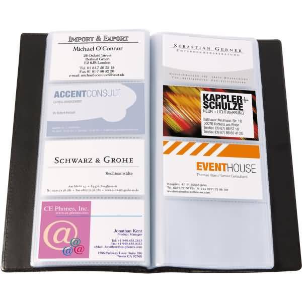 Visitenkarten-Mappe Lederoptik für 192 Karten bis Größe 90x58mm