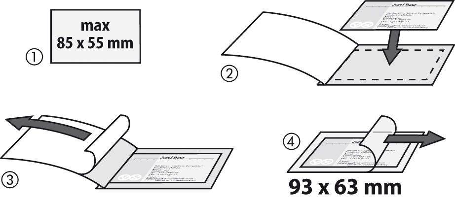 Sigel Visitenkarten-Schutztasche - für 85 x 55 mm - klar (Packung mit 100)