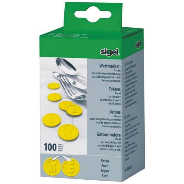 Wertmarken Essen 25mm gelb VE=100 Stück