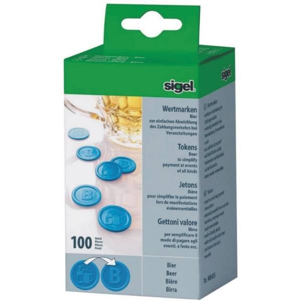 Wertmarken Bier 25mm blau VE=100 Stück