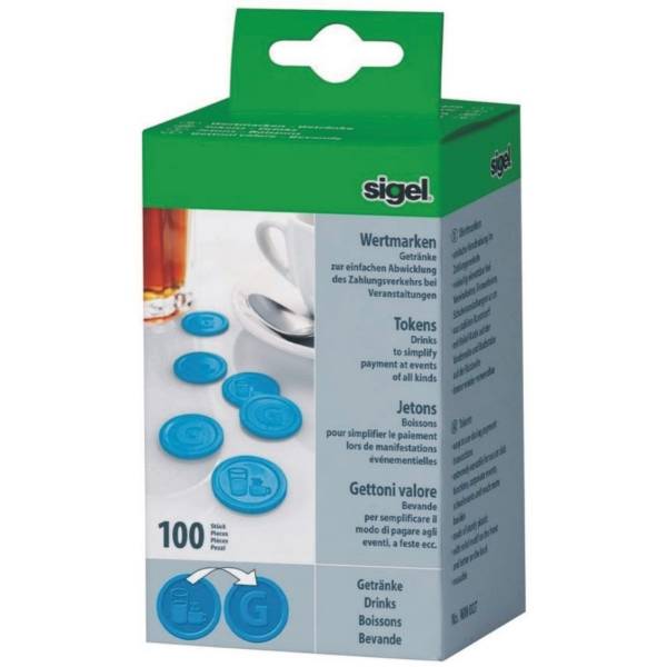 Wertmarken Getränke 25mm blau VE=100 Stück