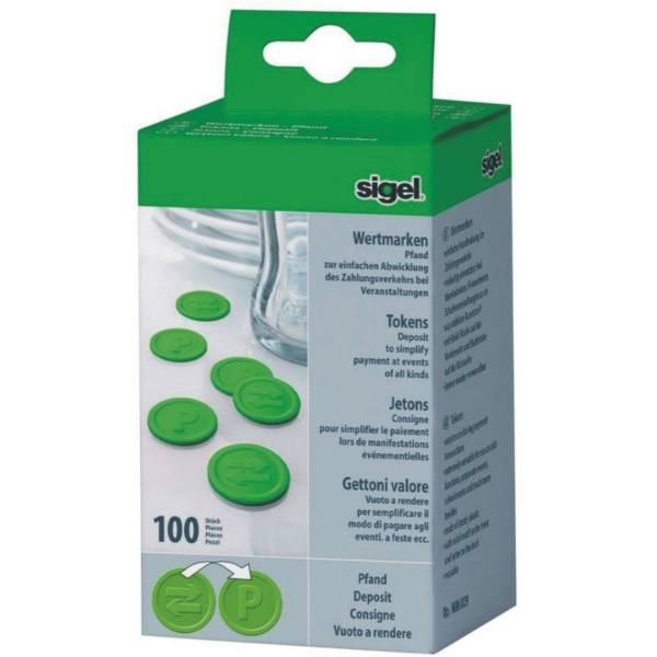 Wertmarken Pfand 25mm grün VE=100 Stück