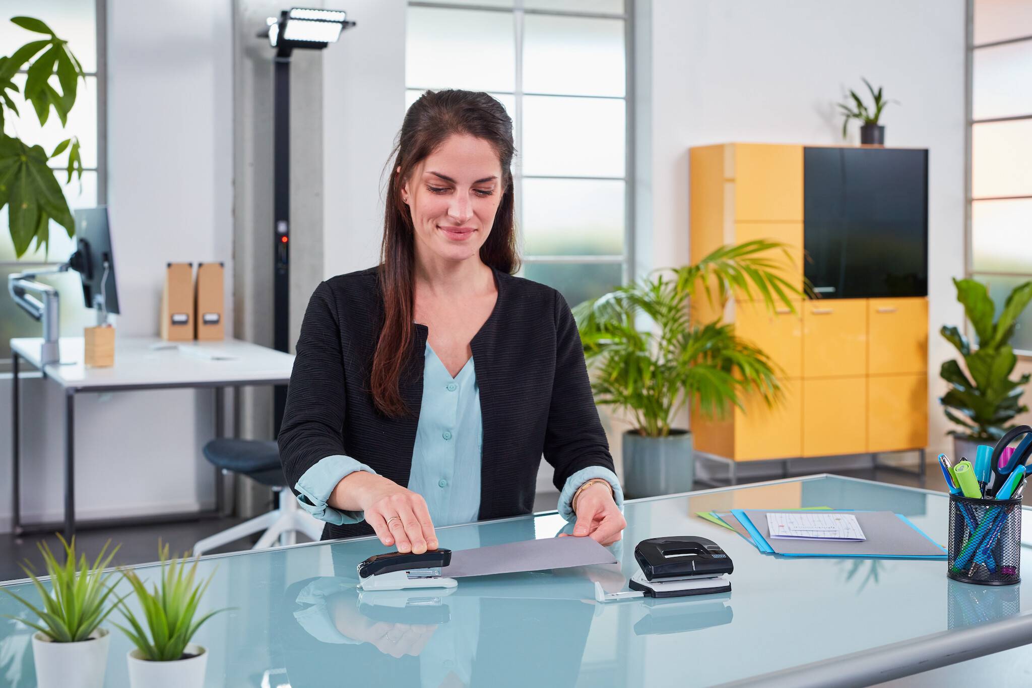 Schreibtisch-Accessoire (Set, Garnitur) NOVUS E 15 / E 210 Heftgerät/Locher Set