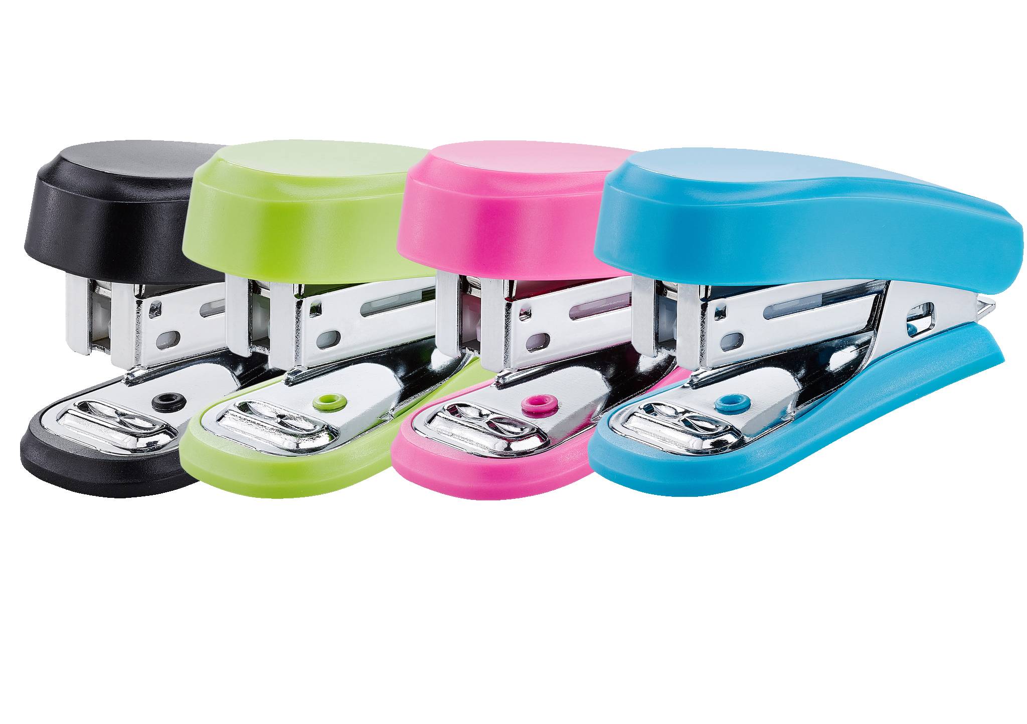 Heftgerät NOVUS MINI, farbig sortiert (je 3x schwarz/blau/green/pink)