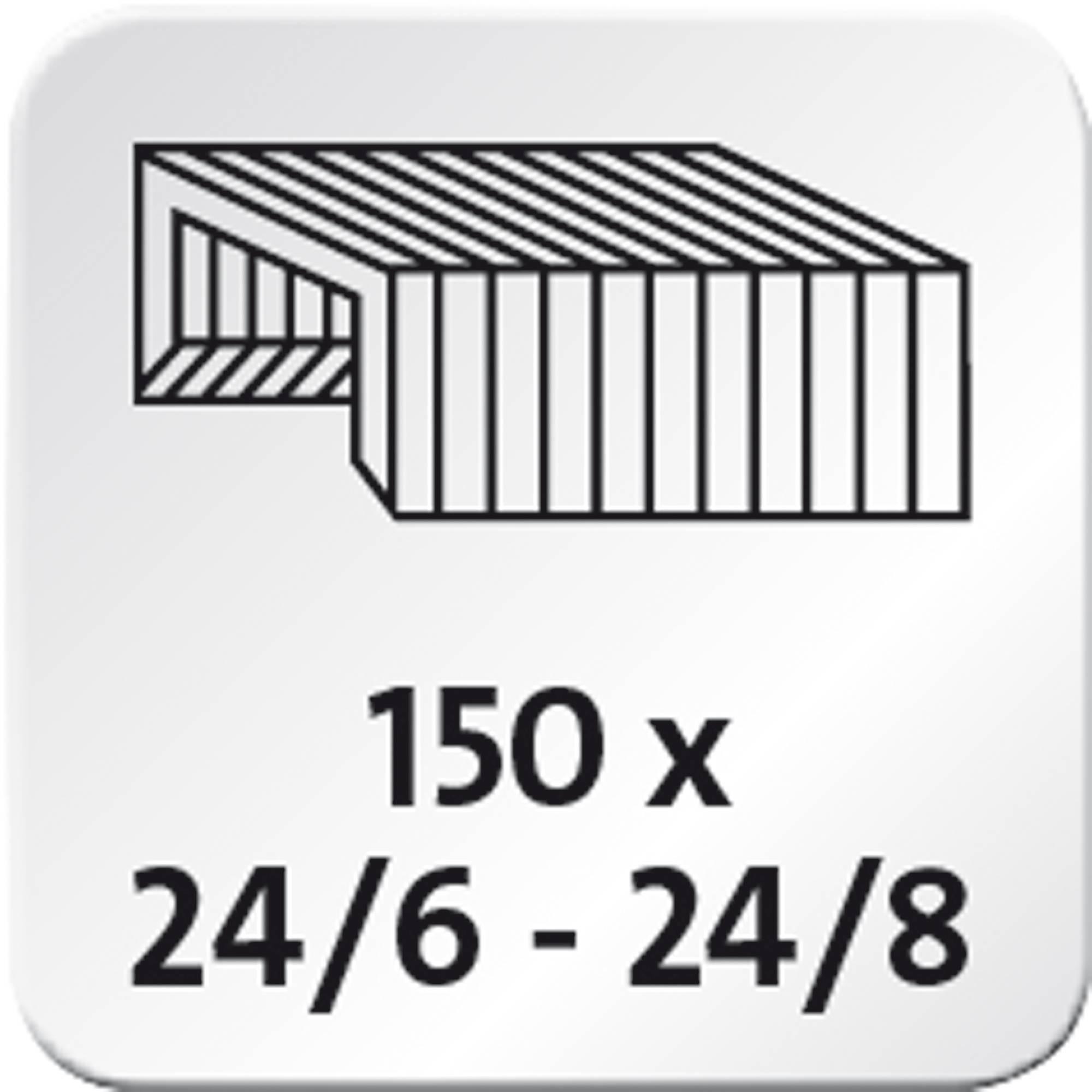 NOVUS DAHLE - Novus B 39 Chrome - 50 Blätter - Grau - 24/6-24/8 & 26/6-26/8 - Metall - 5,5 cm - 150 Heftklammern