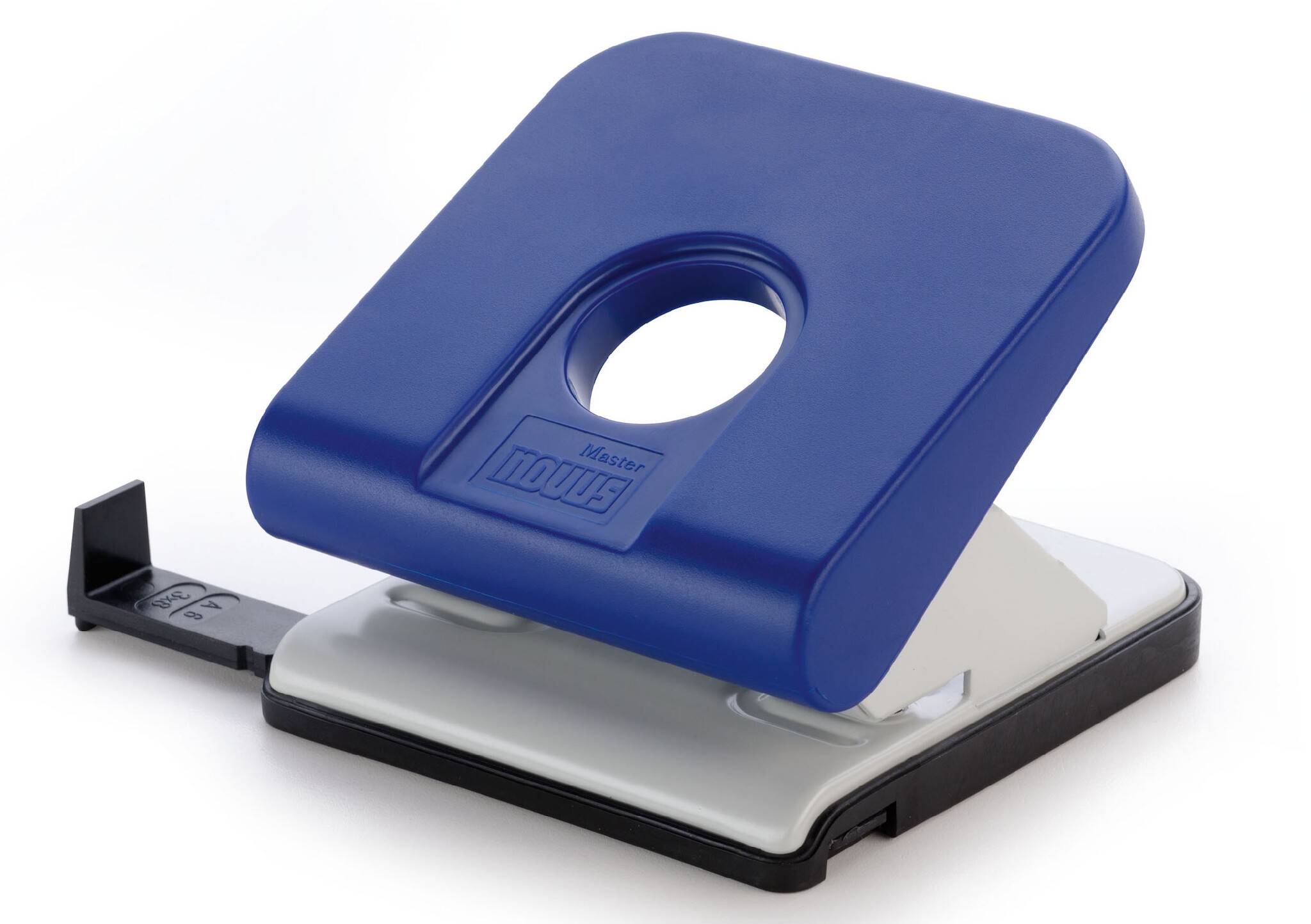 Bürolocher Master blau/grau, mit Anschlagschiene
