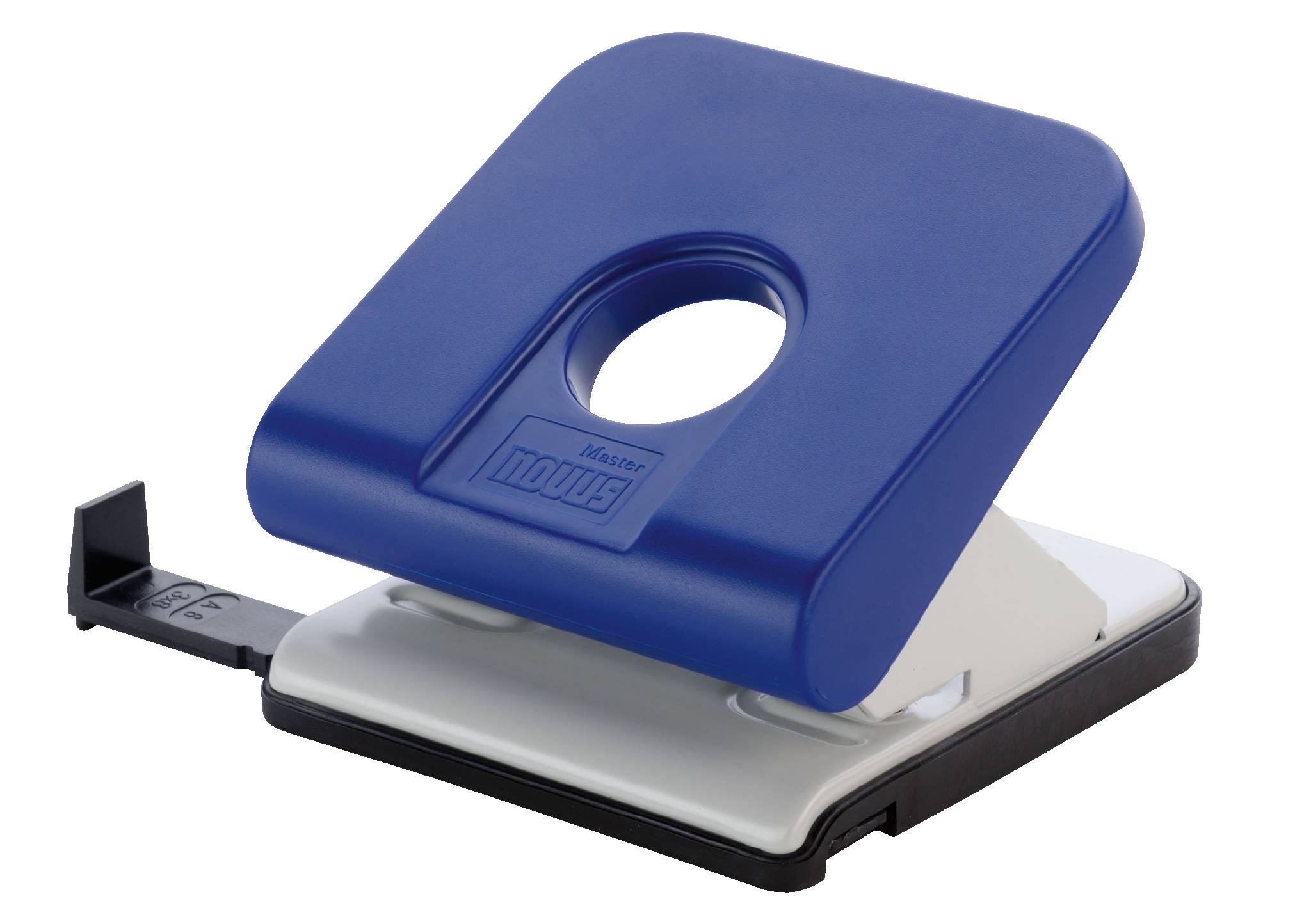 Bürolocher Master blau/grau, mit Anschlagschiene
