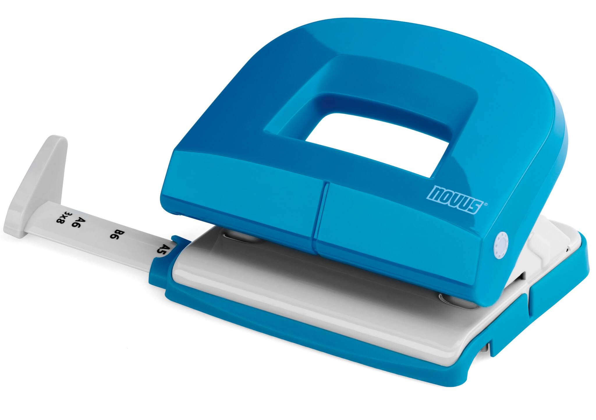 Bürolocher E 216 fresh,bis 16 Blatt fresh petrol/grau, Anschlagschiene