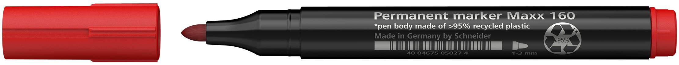 Permanent-Marker Maxx 160 rot, Rundspitze 1-3mm