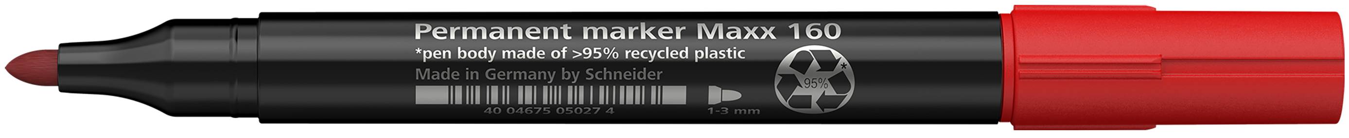 Permanent-Marker Maxx 160 rot, Rundspitze 1-3mm