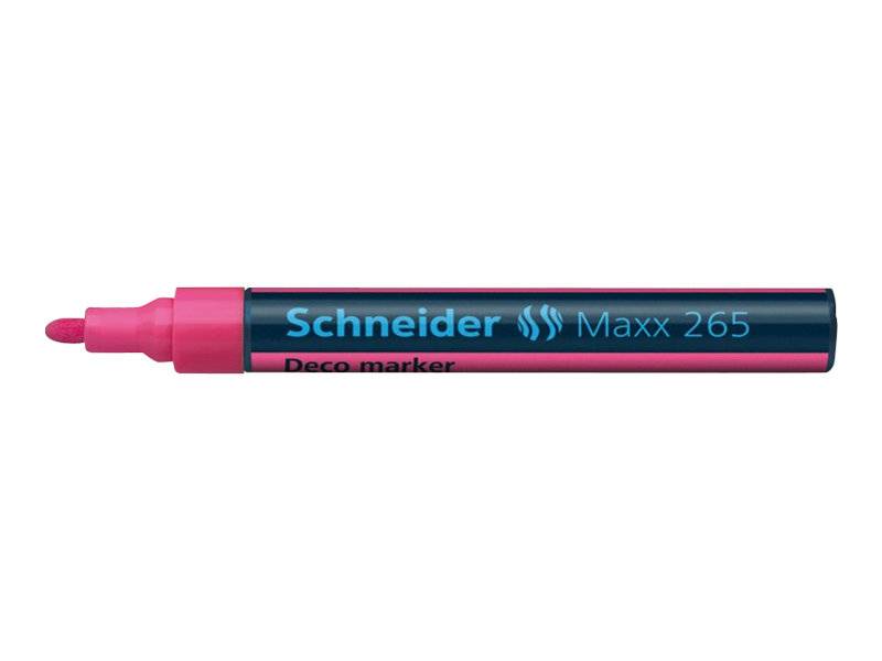 Rosa Schneider Maxx 265 Deco Marker Stift horizontal auf weißem Hintergrund dargestellt.