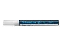 Blauer Schneider-Permanentmarker mit weißer Kappe auf einfachem weißem Hintergrund.