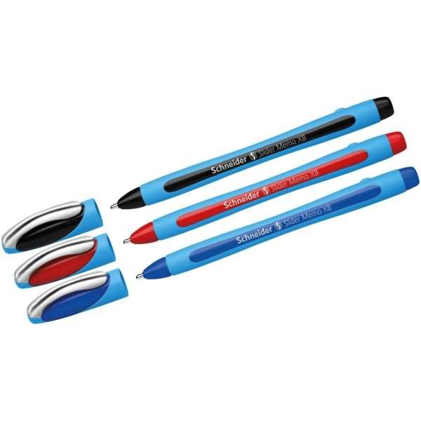 Kugelschreiber Slider Memo XB Etui mit rot blau schwarz