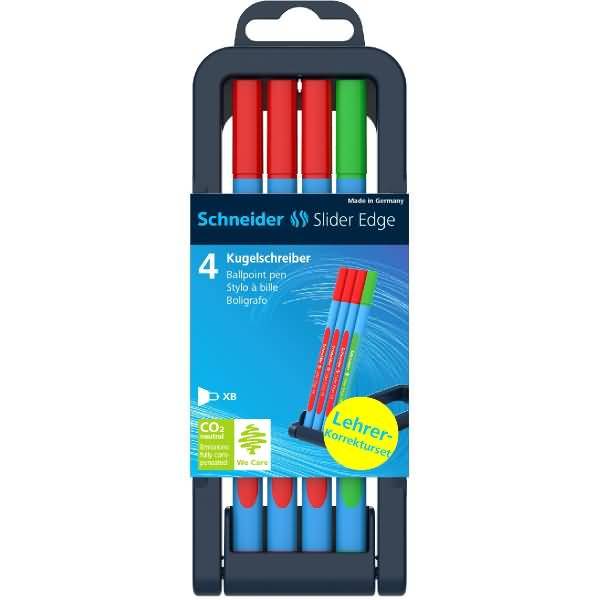 Kugelschreiber Slider Edge Kappenmodell XB sortiert Stiftebox VE=4 Stück