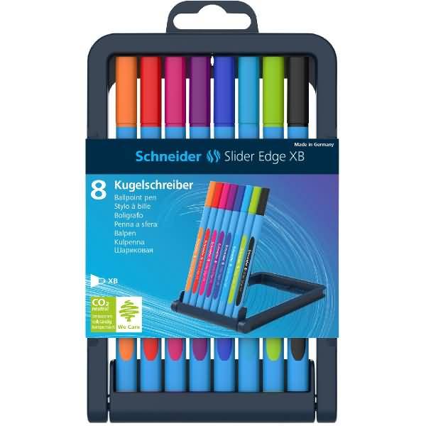Kugelschreiber Slider Edge Kappenmodell XB sortiert Stiftebox VE=8 Stück