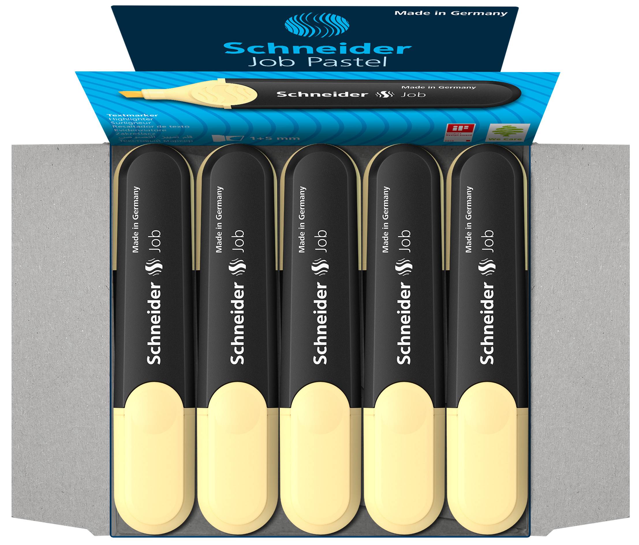 Textmarker Job Pastell vanille, Keilspitze 1+5mm