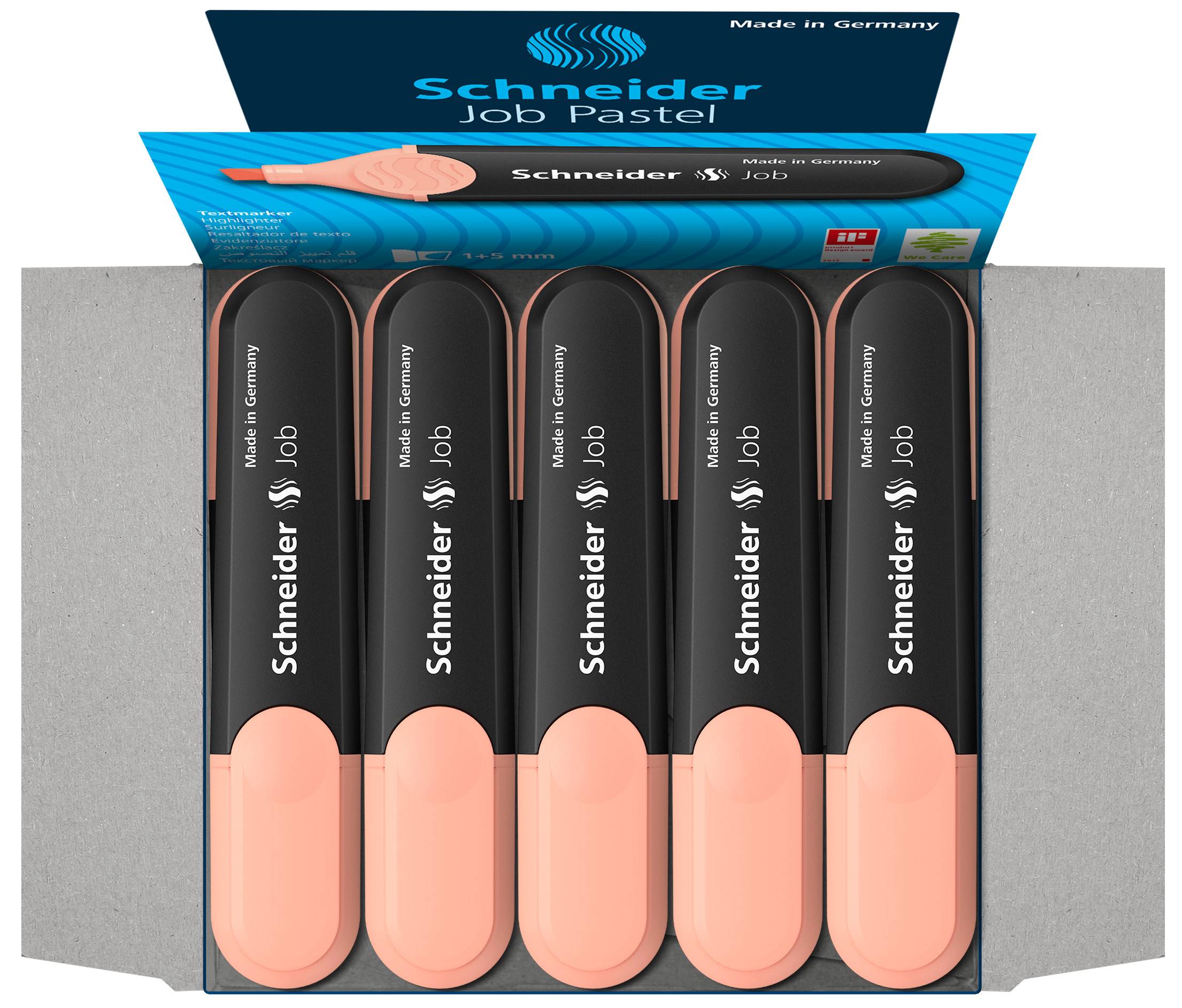 Textmarker Job Pastell pfirsich, Keilspitze 1+5mm