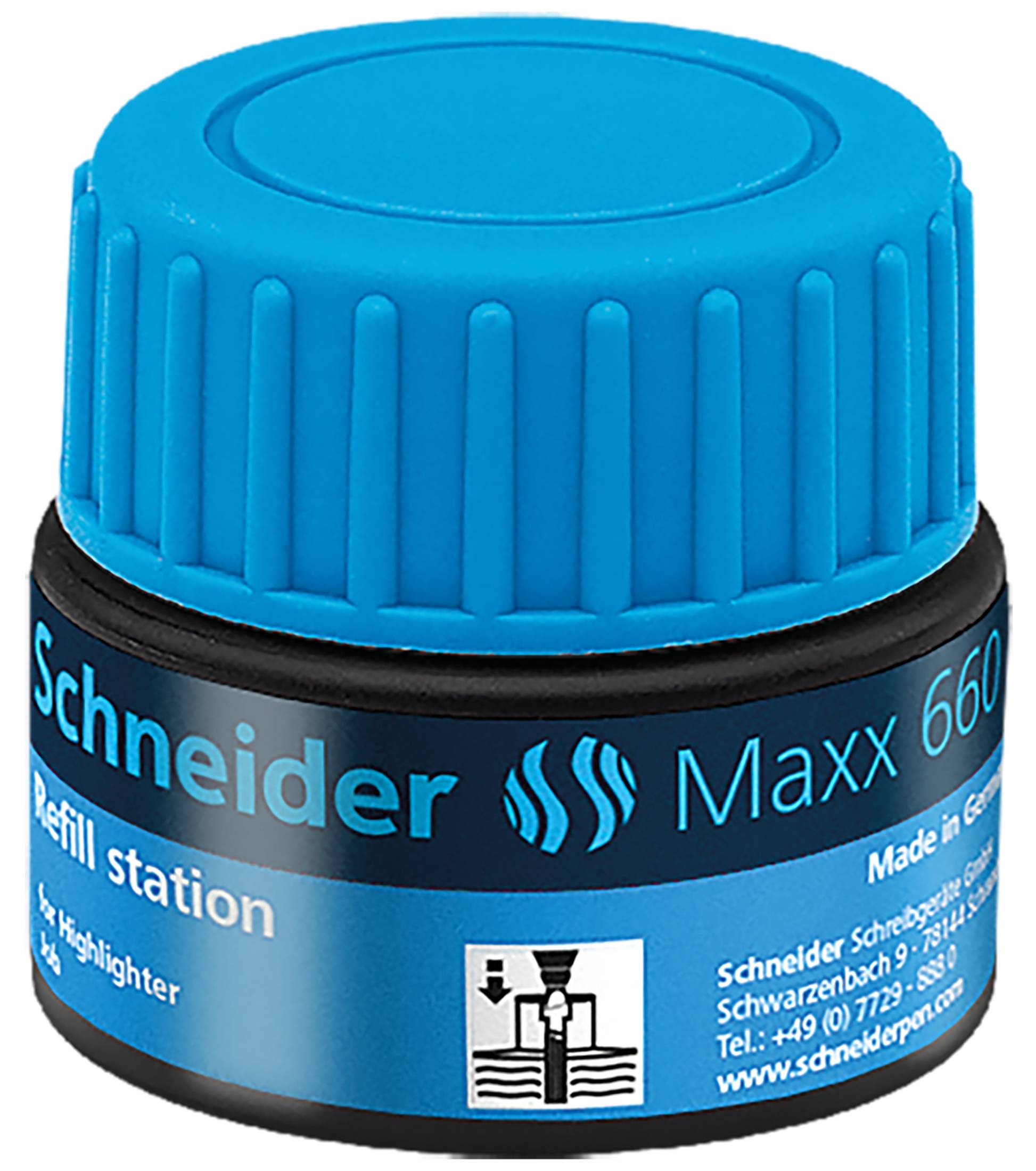 Refill Station Maxx 660 blau für Textmarker Job, 30ml