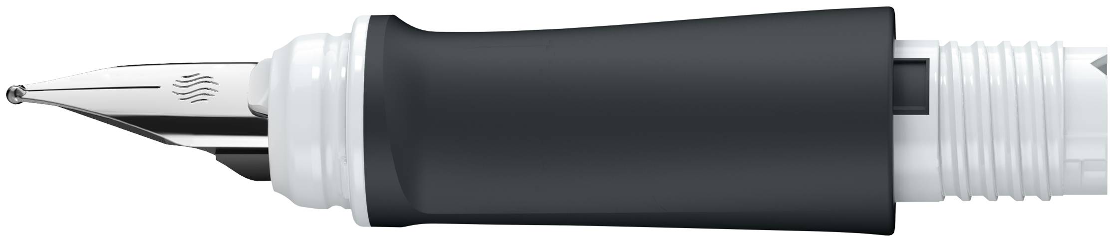 Vorderteil für Füllhalter Ray weiß-dunkelgrau, Edelstahlfeder M