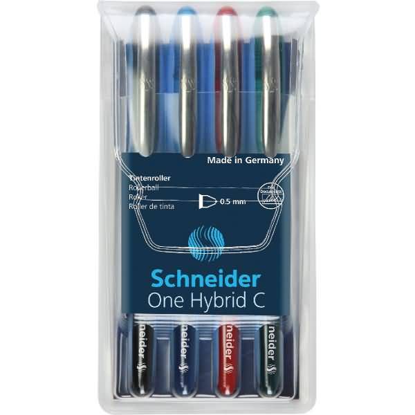 Tintenroller One Hybrid C 05 Hybrid-Konusspitze 0,5 mm sortiert Etui VE=4 Stück